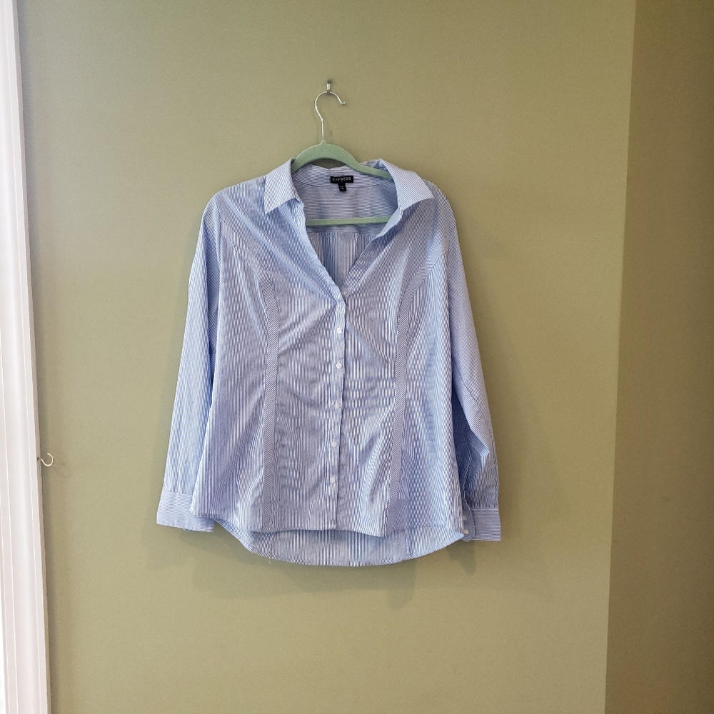 XL Express Striped Button Down Shirt.